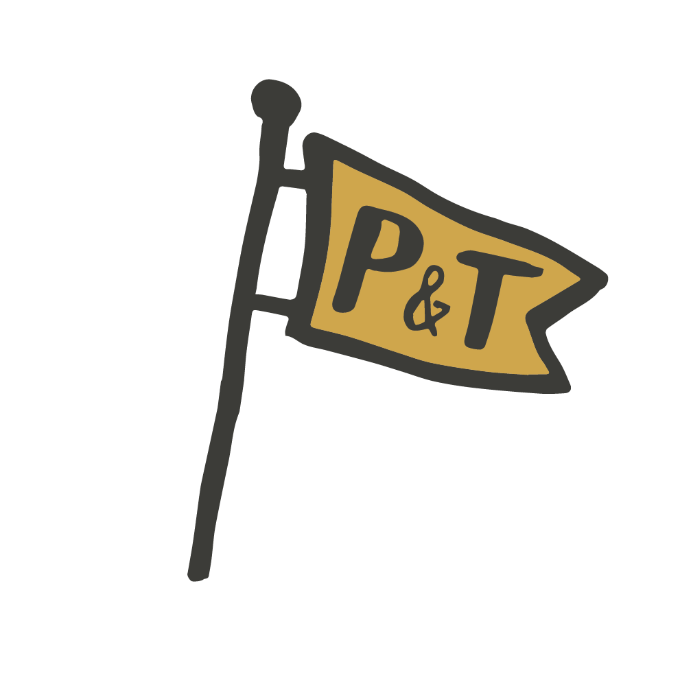 Peg and Ter's Logo // Bar and Kitchen, Shelburne, VT // Local food and drink