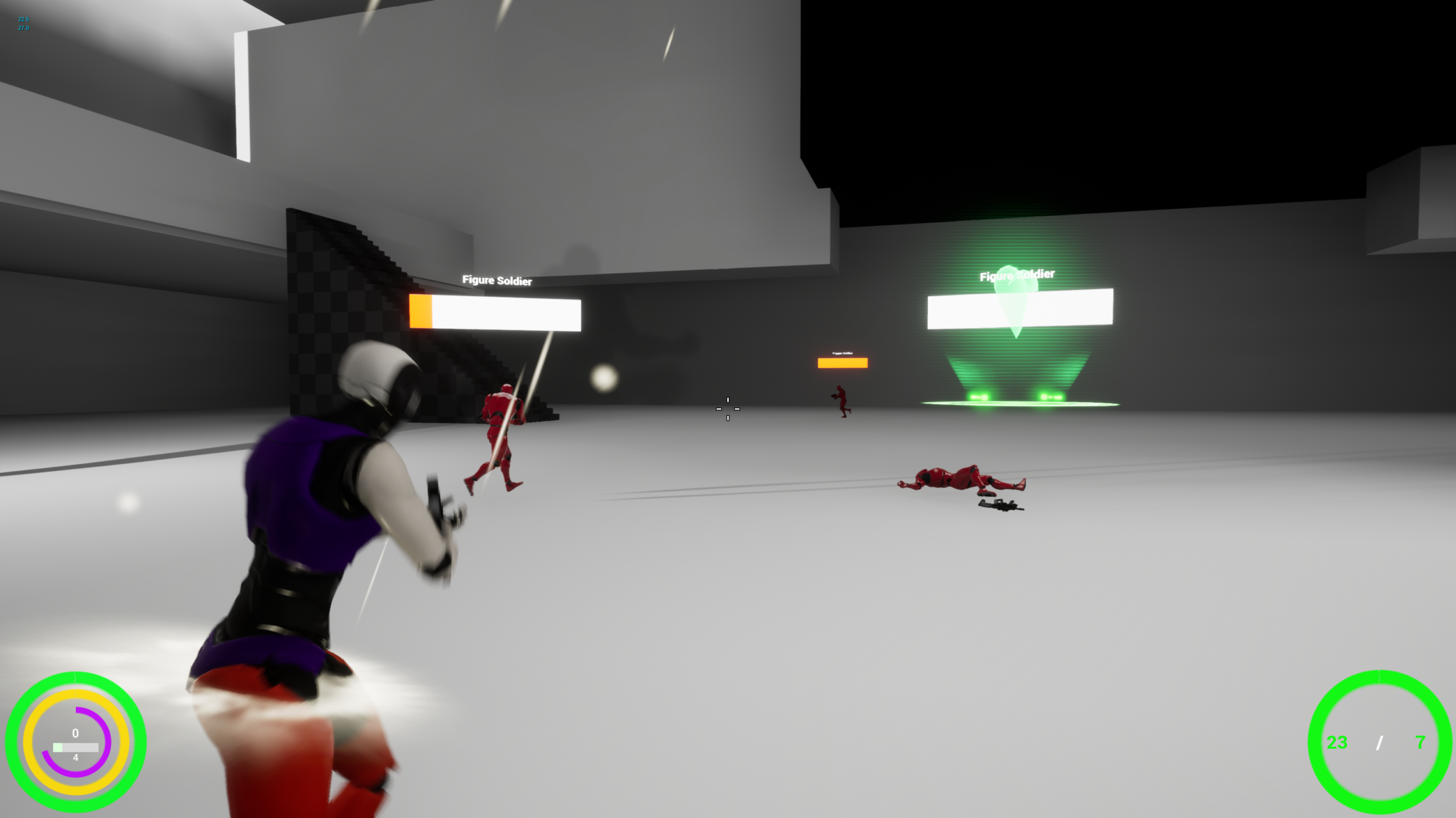 When the player activates Overdrive, there is a particle effect attached to them, adding visual feedback.