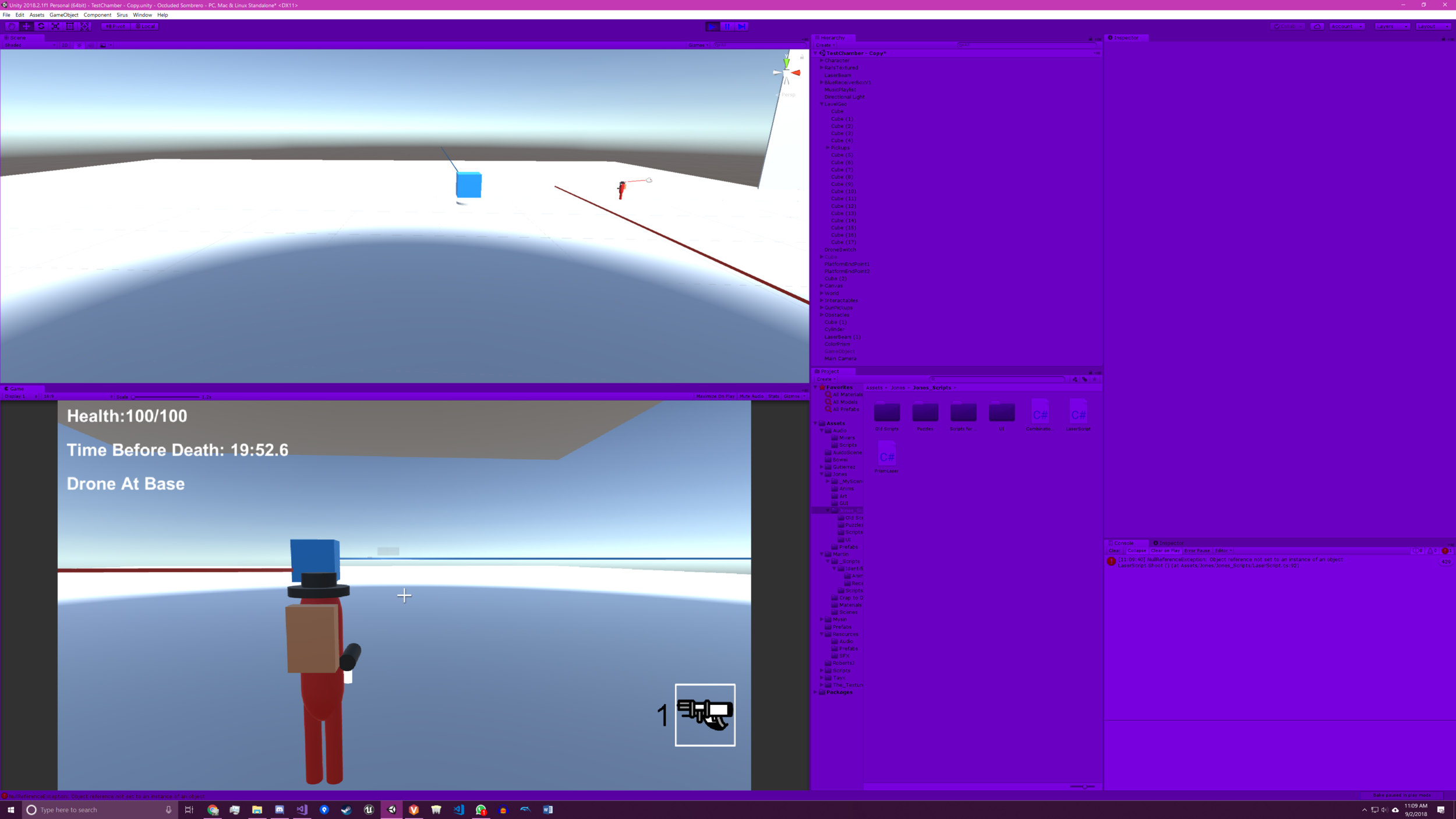 An early puzzle I was building up, where the player would input color into an object then combine them to unlock the way forward.
