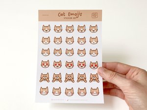 Kawaii Summer Cat Sticker Sheet — Camille Medina
