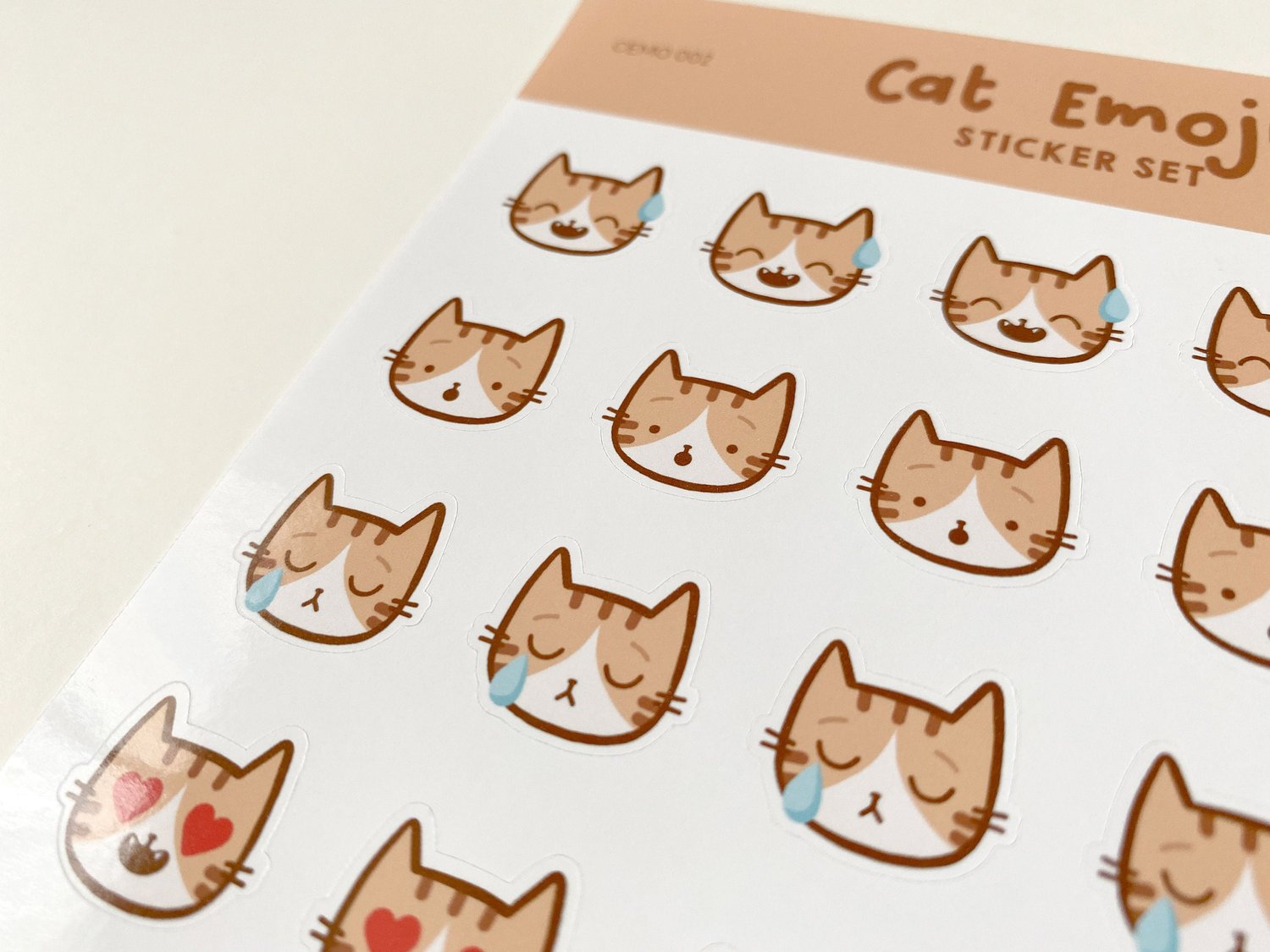 Kawaii Summer Cat Sticker Sheet — Camille Medina