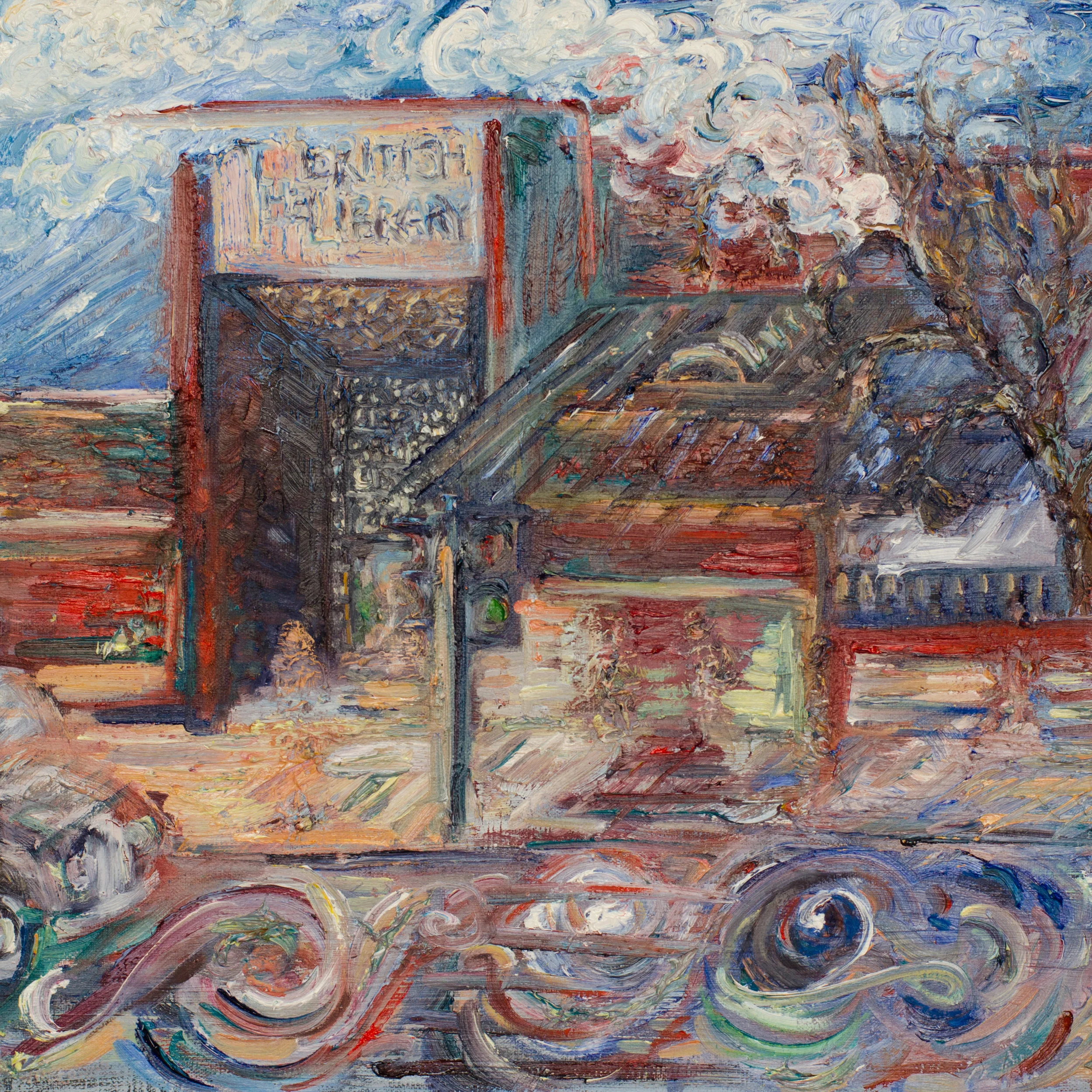 British Library, 16” x 16”, oil on canvas