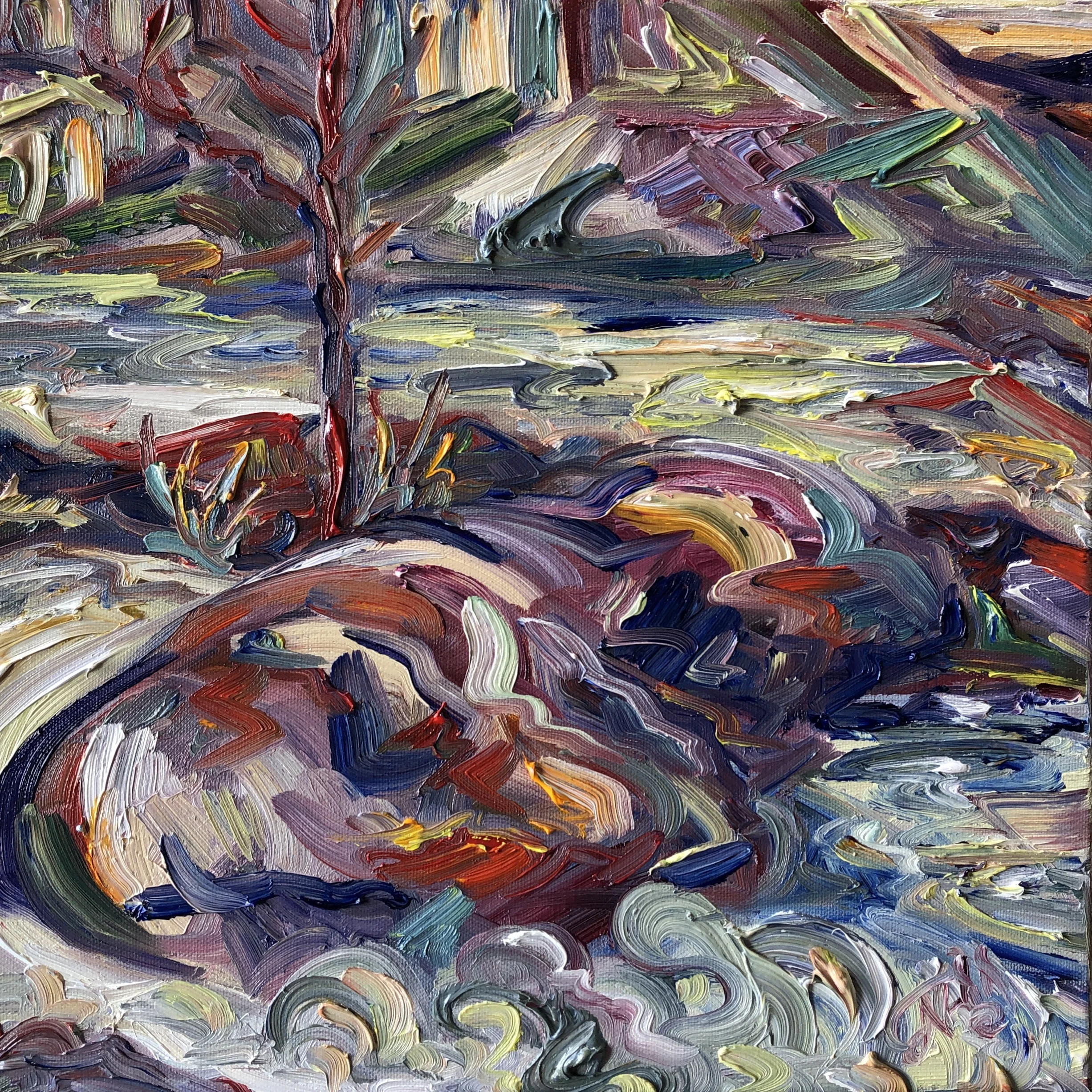 Sweetwater Creek - II, 14" x 14", oil on canvas