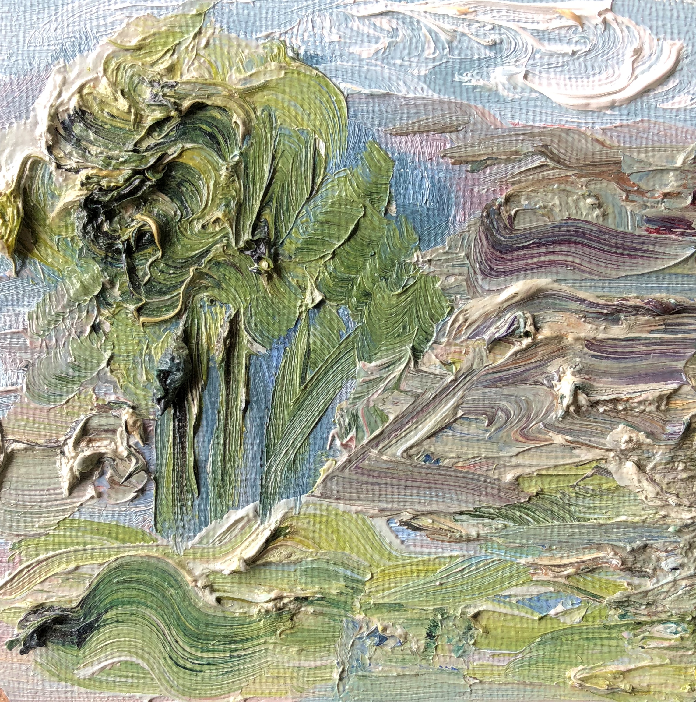 Three Trees, 4" x 4", oil on panel
