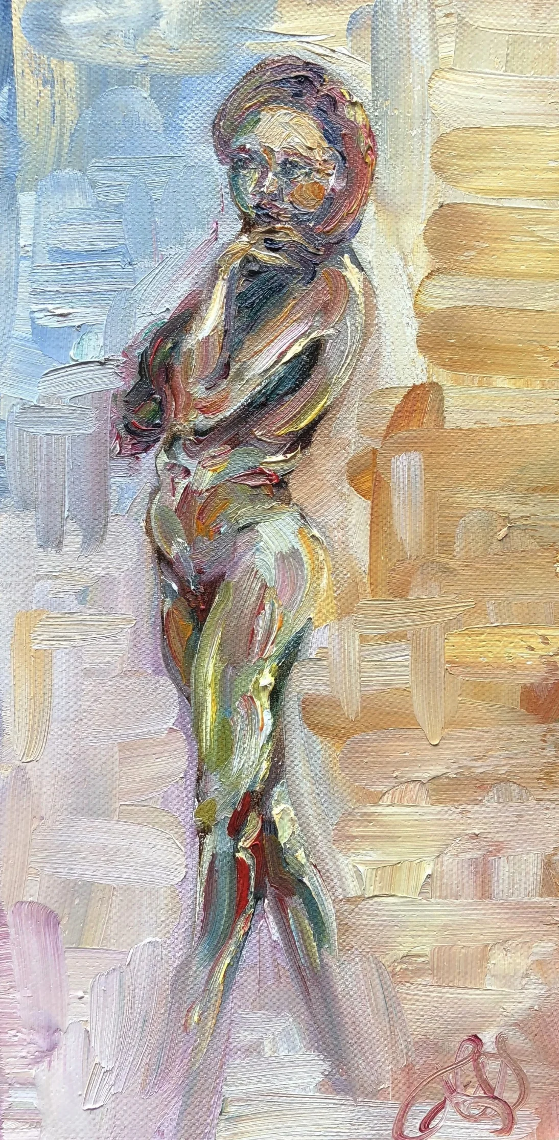 Figure 1, 12" x 6", oil on panel