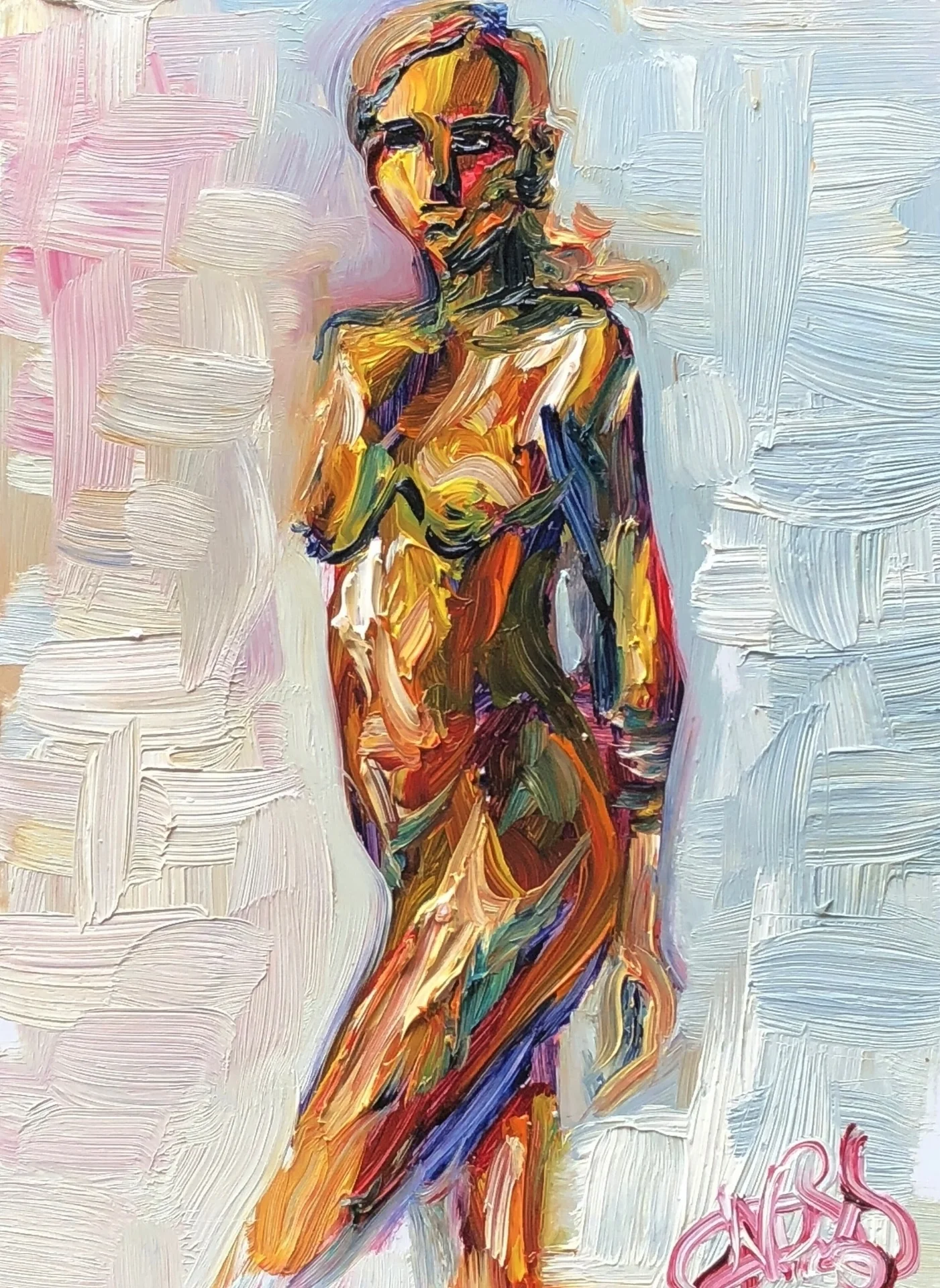 Figure 8, 7" x 5", oil on canvas