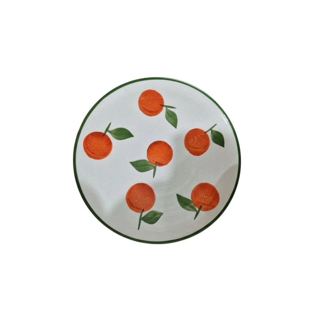 Assiette en céramique motif orange
