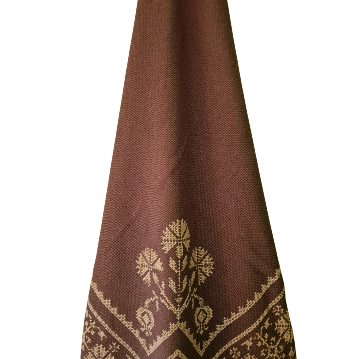 Nappe carrée en coton marron