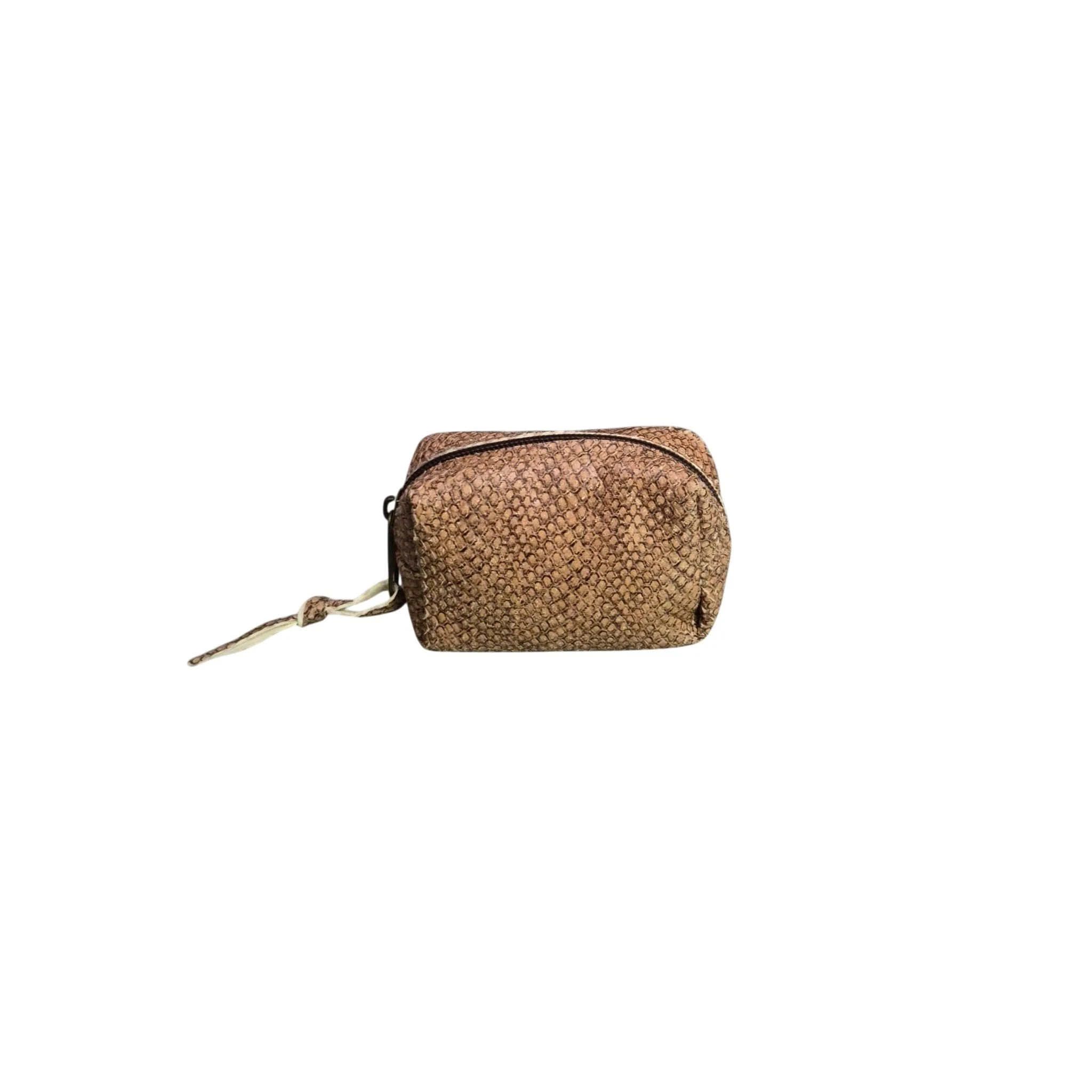 Mini pochette imitation serpent marron