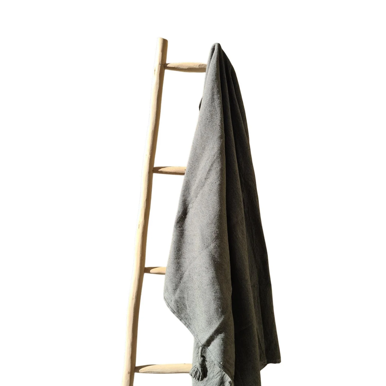 Couverture marocaine à pompons marron