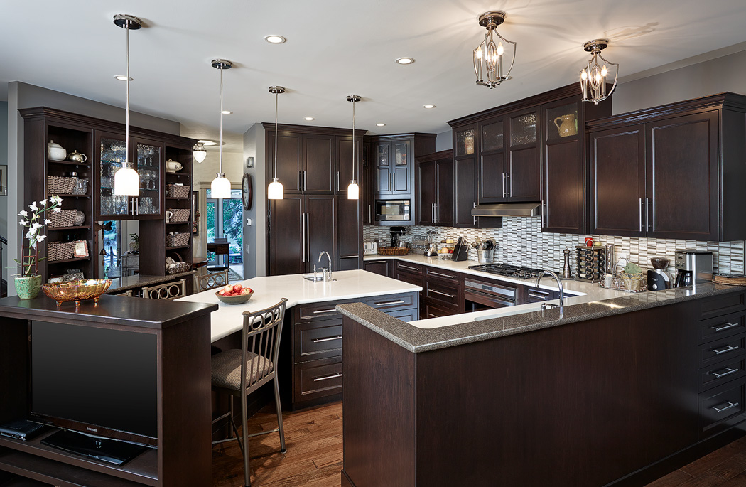 The kitchen of our Custom Home Build in the Calgary community Varsity Estates