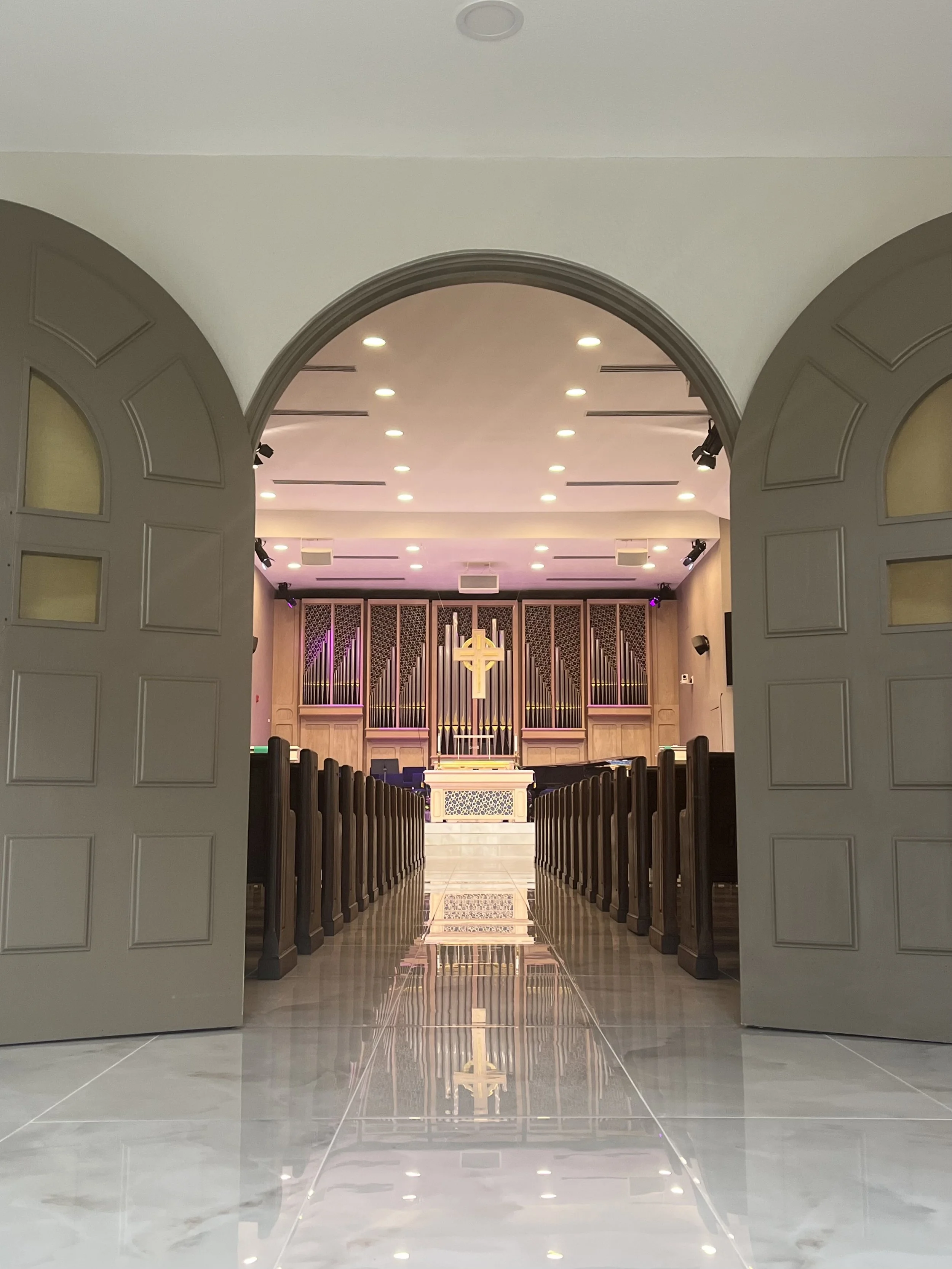 Sanctuary Entrance With Center Aisle
