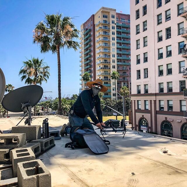 Another day at the office #rooftop #drone #aerialfilming #LongBeach #mask