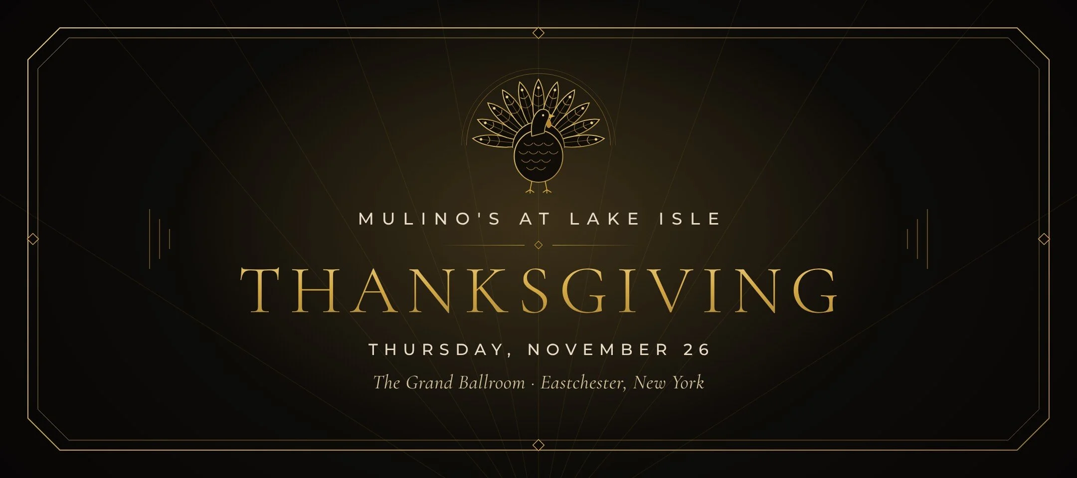Thanksgiving at Mulino's at Lake Isle, Thursday, November 26, the Grand Ballroom, Eastchester, New York
