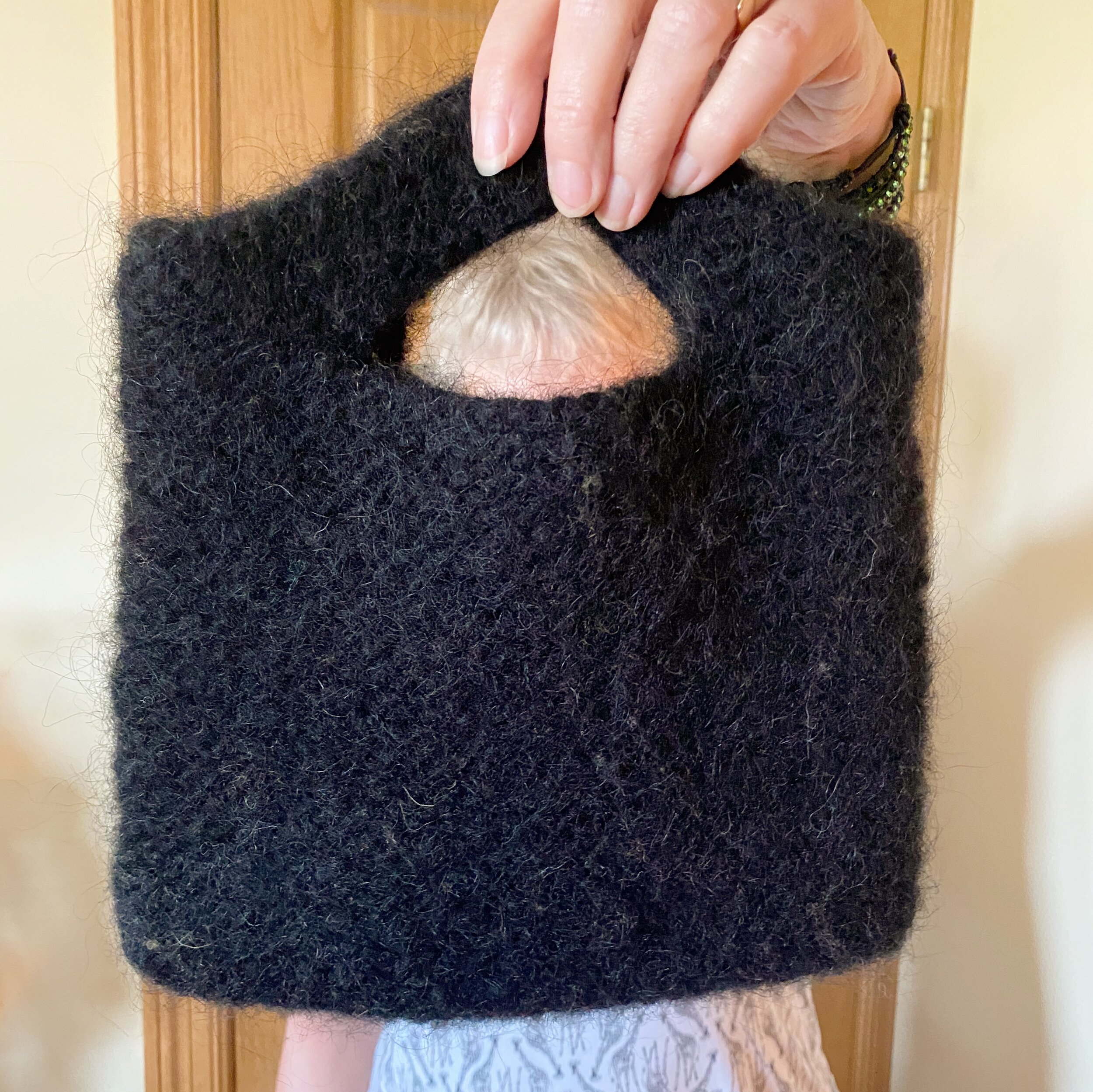 Felted Wool Small Purse - Black -SOLD OUT