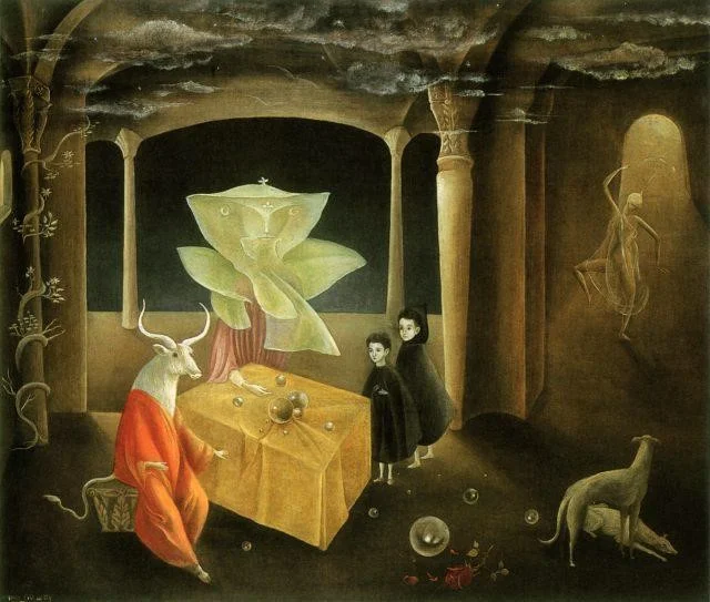 Leonora Carrington, And Then We Saw the Daughter of the Minotaur (1953) © Private collection © Leonora Carrington, VEGAP, Málaga, 2017. Image courtesy Museo Picasso Málaga, Spain