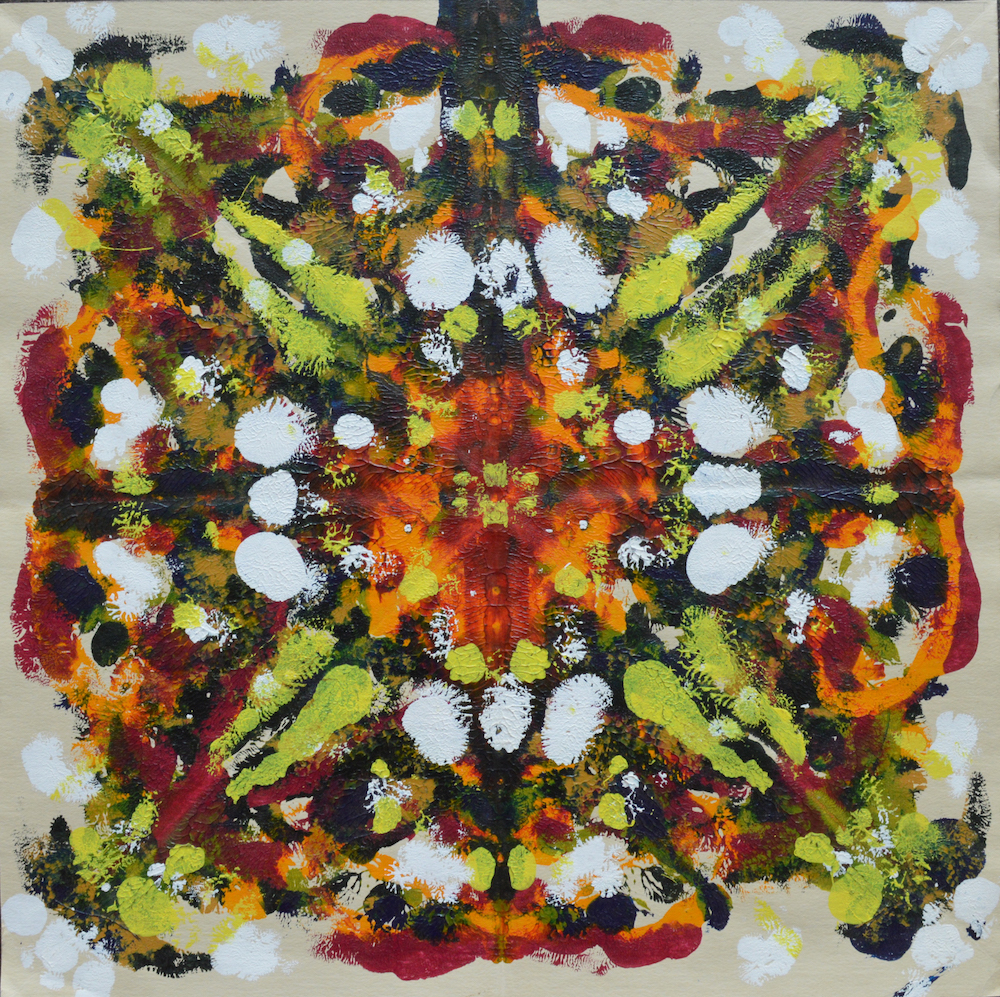 Peter Young, NN15 - 1973 , 1973, Acrylic, ink and graphite on paper, 19 x 19 inches (48.7 x 48.7 cm)