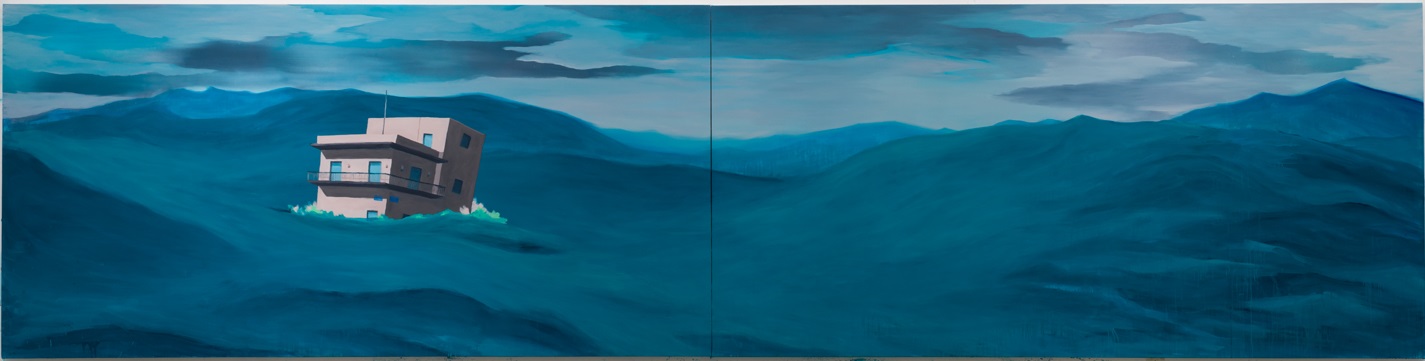  Yorgo Alexopoulos,  How We Got Here,  2017, oil on canvas, 72 x 288 inches (183 x 731.5 cm) 