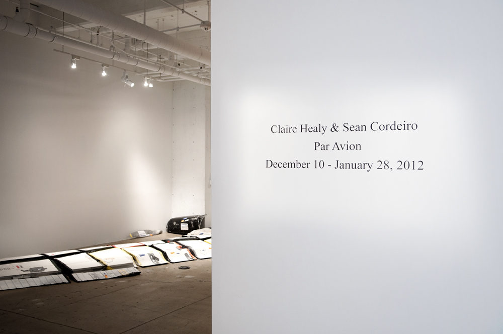   Claire Healy and Sean Cordeirdo: Par Avion,  installation View, Gallery Wendi Norris, San Francisco, CA, December 10, 2011 — January 28, 2012 
