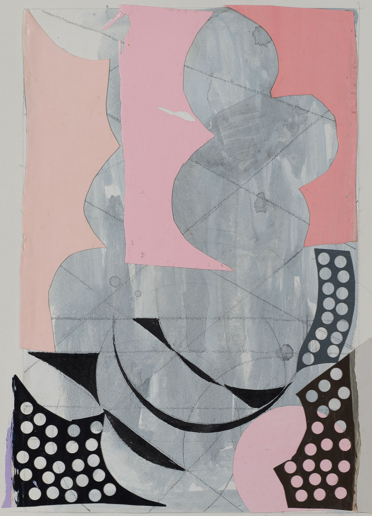  Peter Young,  #44 - 1989 , 1989, Acrylic and collage on paper, 15 x 11 1/2 inches (38.1 x 29.2 cm) 