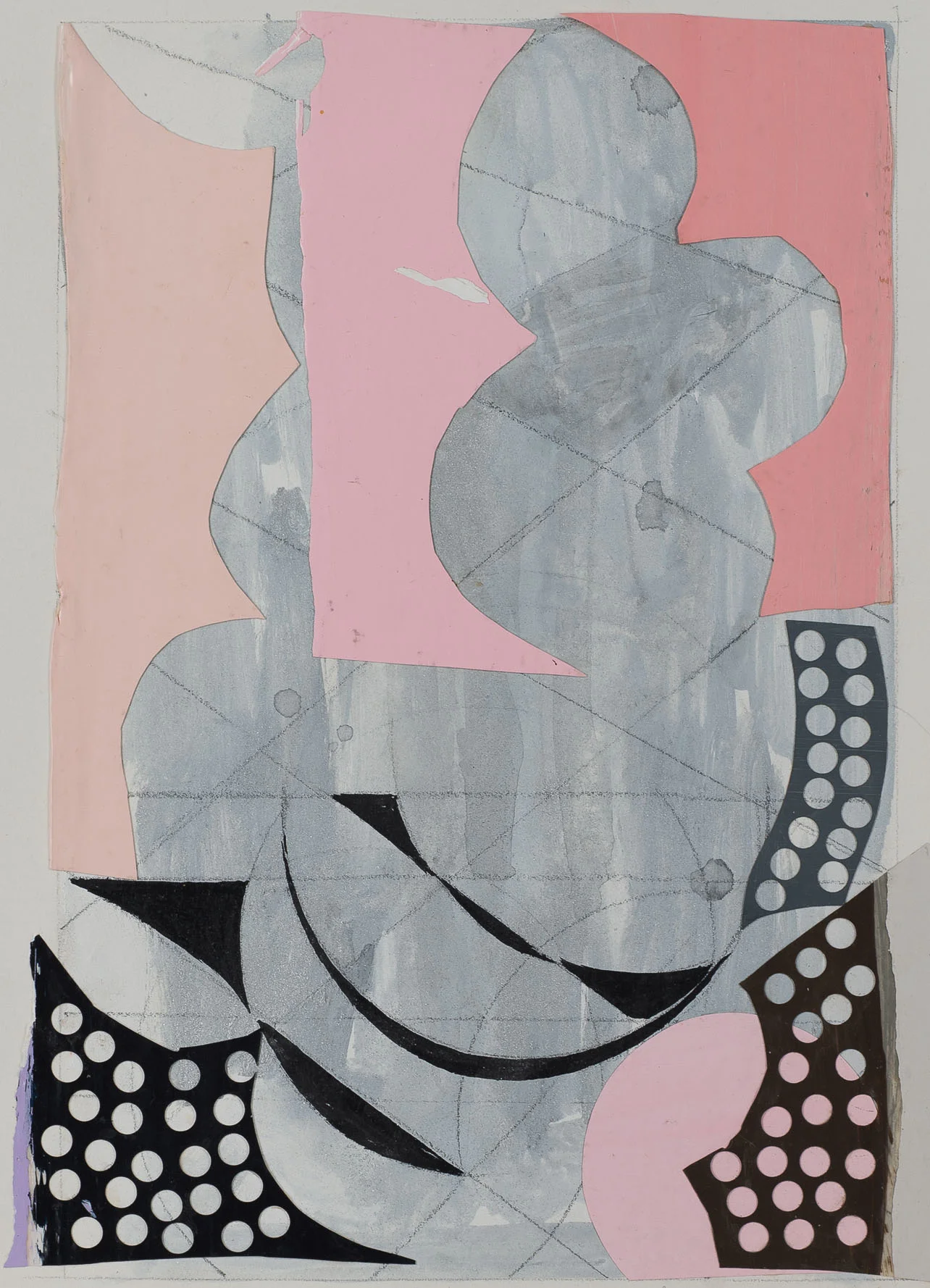 Peter Young, #44 - 1989 , 1989, Acrylic and collage on paper, 15 x 11 1/2 inches (38.1 x 29.2 cm)