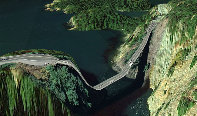  Clement Valla ,   Postcards from Google Earth (48°24'30.97"N 122°38'44.92"W)(deception pass),  2010, archival pigment inkjet prints, 40 x 23 inches (101.5 x 58.5 cm), Edition of 5    