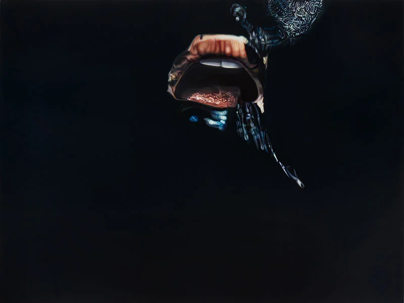 Ana Teresa Fernández, Erasure 2 (performance documentation), 2016, Oil on canvas, 72 x 98 inches (183 x 249 cm)