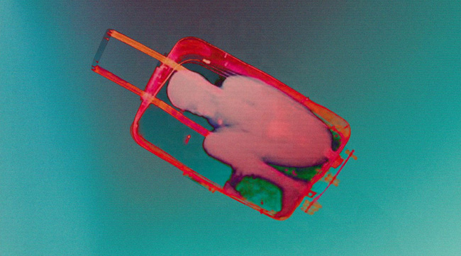 Julio César Morales, Boy in suitcase , 2015, HD Video, 3:33 minutes
