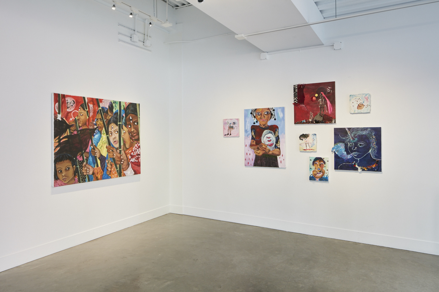   Chitra Ganesh: Protest Fantasies , installation view, Gallery Wendi Norris, September 10 – October 31, 2015, Photographer: JKA Photography 