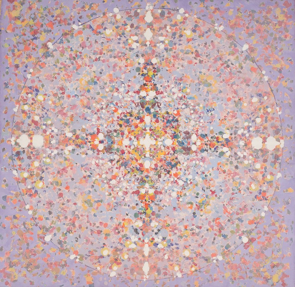 Peter Young, #23-1973 , 1973, acrylic, ink, and graphite on canvas, 57 x 58 1/2 inches (145 x 149 cm)