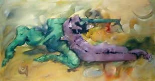 Dorothea Tanning. Salut, délire! (Hail, Delirium!), 1979. Oil on canvas. 44 x 82 in. Courtesy Gallery Wendi Norris.