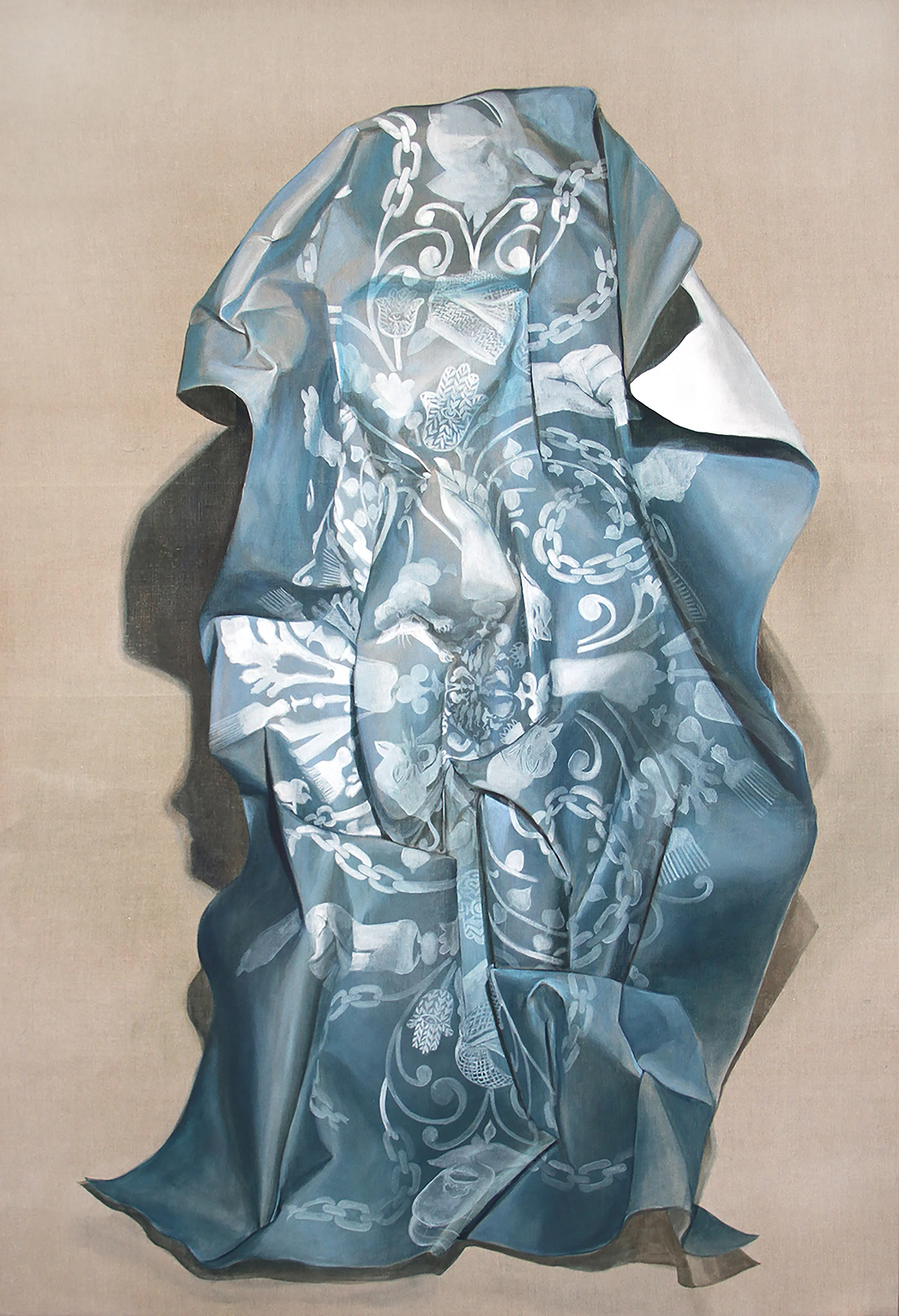 Firelei Báez, Winged Victory, 2015, Acrylic and ink on linen, 108 x 74 inches (274.3 x 188 cm)