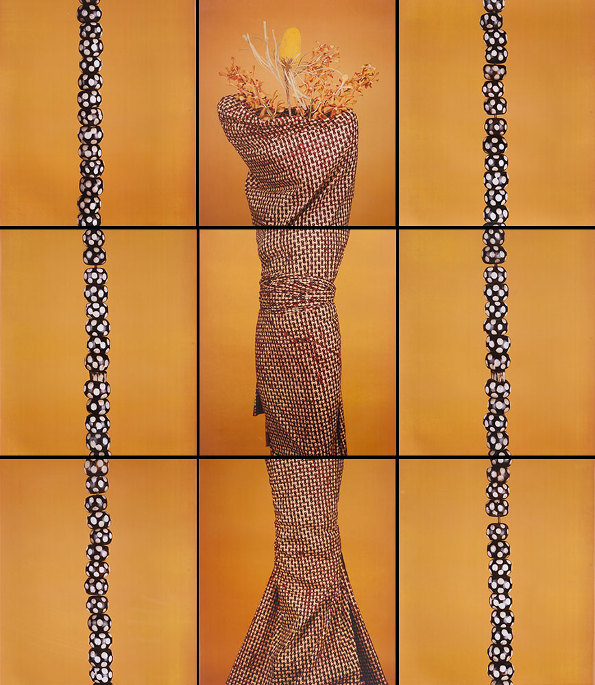  María Magdalena Campos-Pons,  Classic Creole,  2003, Composition of 9, Polaroid Polacolor Pro, 24 x 20 photograph, 72 x 110 inches (182.9 x 279.4 cm) 