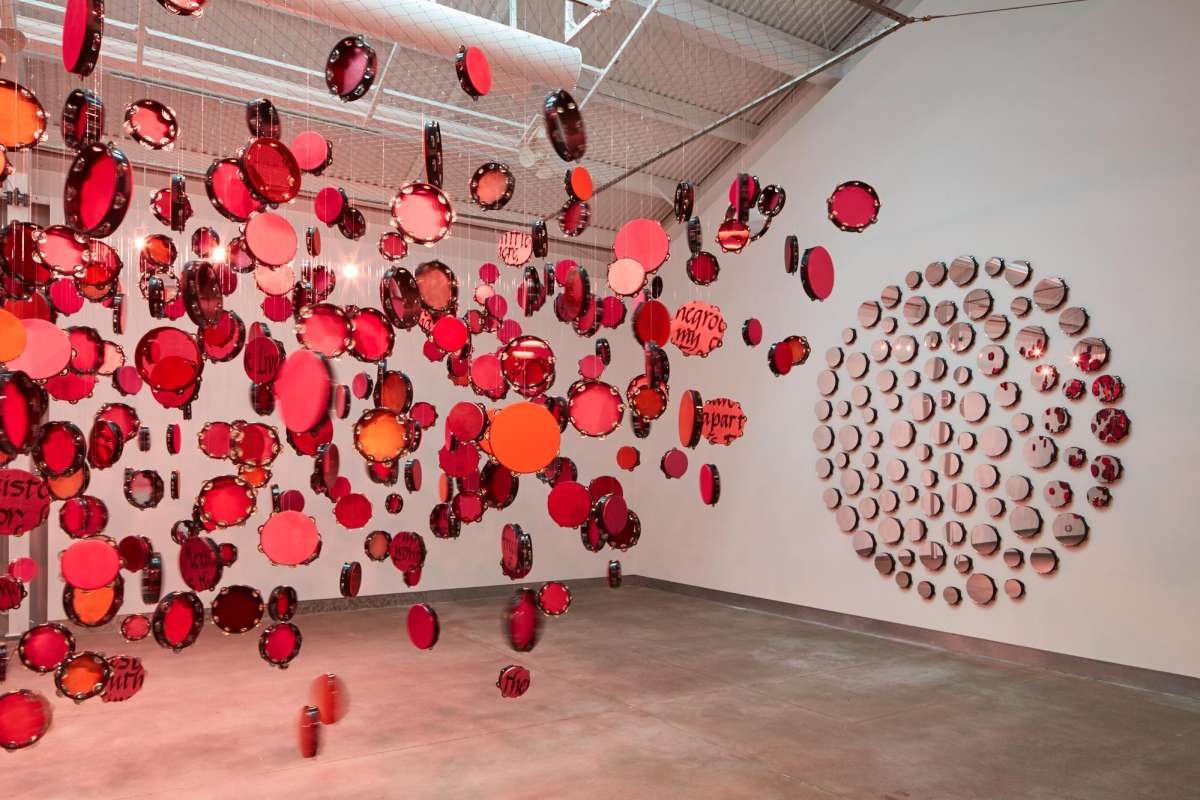 Detail of Lava Thomas’ installation “Resistance Reverb: Movement 1” (2018)Photo: Johnna Arnold / di Rosa Center for Contemporary Art