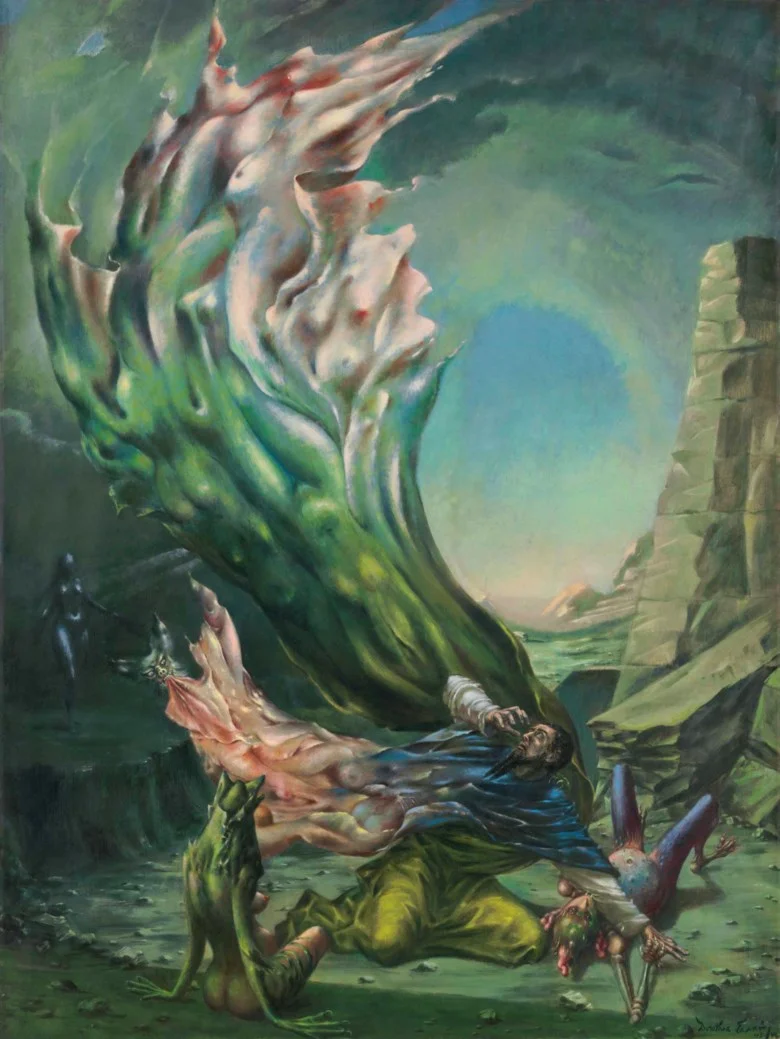 Dorothea Tanning (1910-2012), The Temptation of St. Anthony , painted in 1945-1946 . 47⅞ x 35⅞ in (121.4 x 91.2 cm). Estimate: $400,000-600,000. Offered in Impressionist and Modern Art Day Sale on 16 May at Christie’s in New York