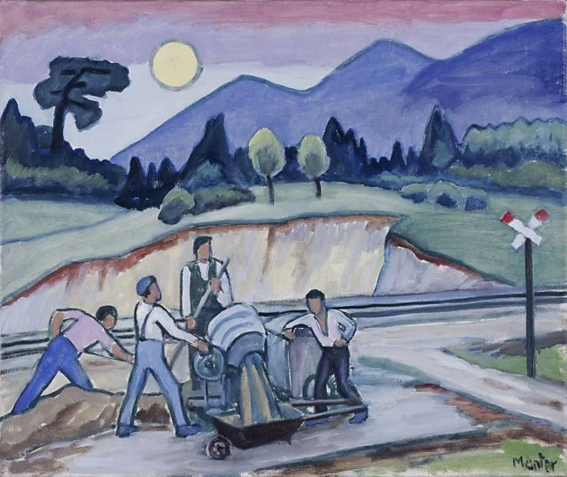 Construction site on the Olympiastraße, Gabriele Münter, 1935 | Photo: Municipal Gallery in Lenbachhaus, Munich Gabriele Münter and Johannes Eichner Foundation, Munich © VG Bild-Kunst, Bonn 2014