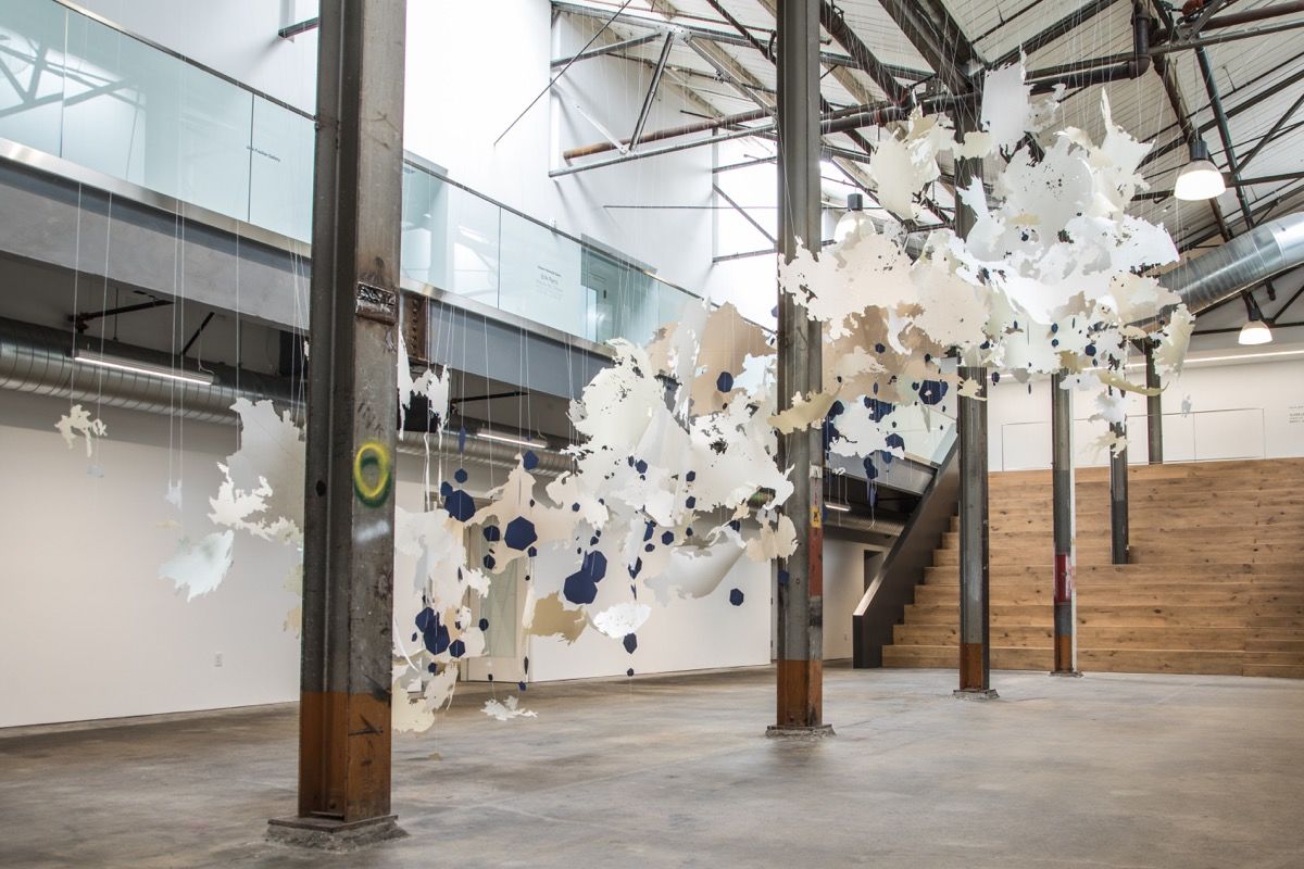 Installation view of Val Britton, The Shape of Change , 2018, in a curated project by Gallery Wendi Norris in collaboration with Hired, at Minessota Street Project, San Francisco. Courtesy of Gallery Wendi Norris.