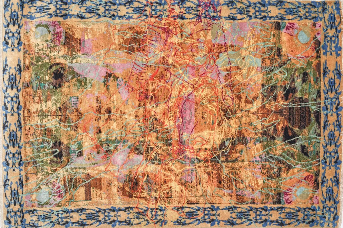 Ranu Mukhergee, “Begin,” wool, 48 by 72 inches. Photos by Michael D. Wilson/ Courtesy of Institute of Contemporary Art at Maine College of Art