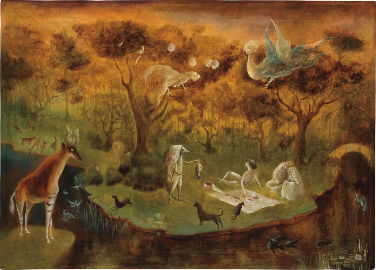 Leonora Carrington, Pastoral , 1950. © 2019 Estate of Leonora Carrington / Artists Rights Society (ARS), New York. Courtesy of Phillips .