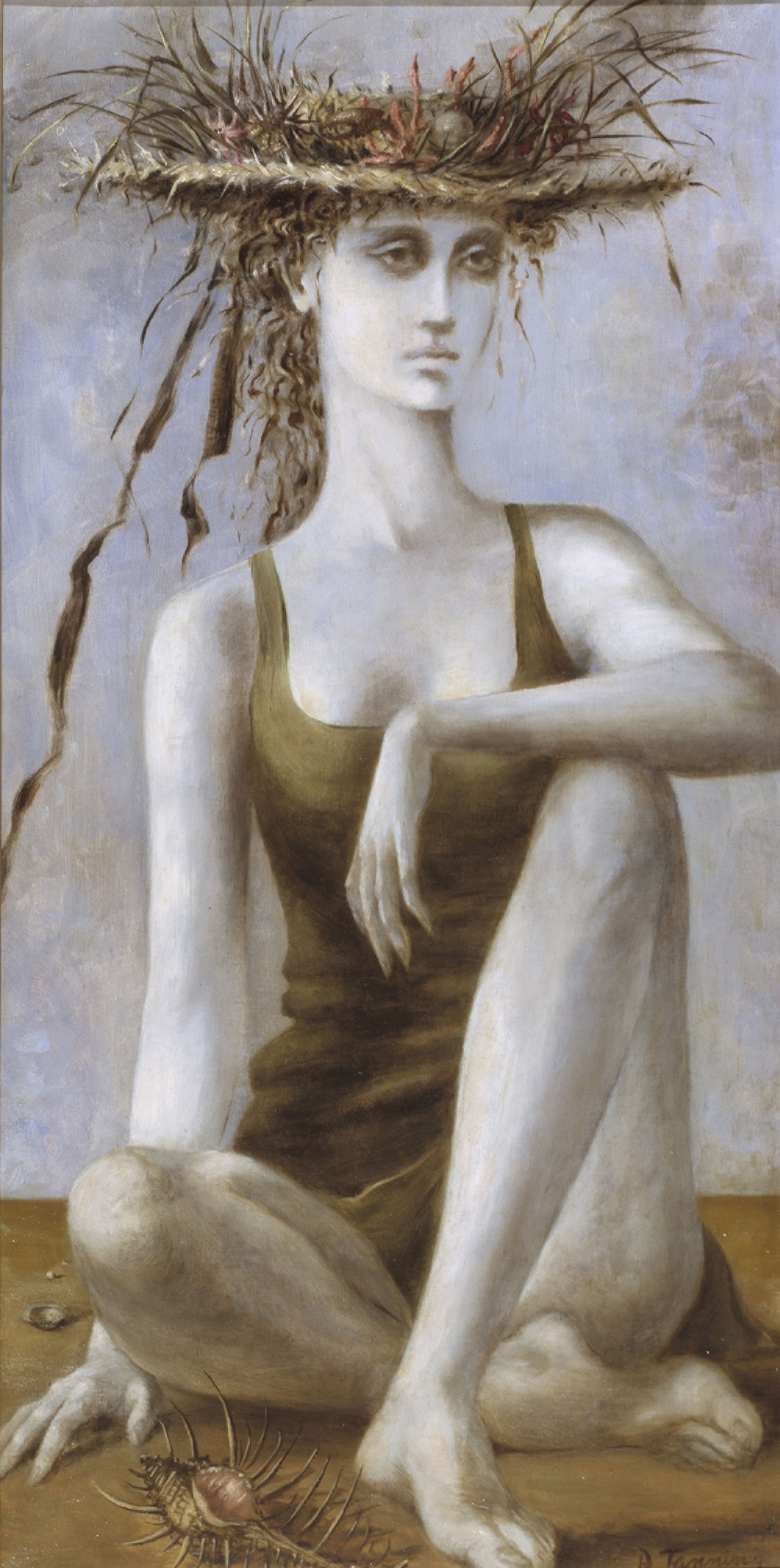  Dorothea Tanning,  Beyond the Esplanade , 1940, oil on canvas, 29 x 14 1/4 inches (74 x 36 cm) 