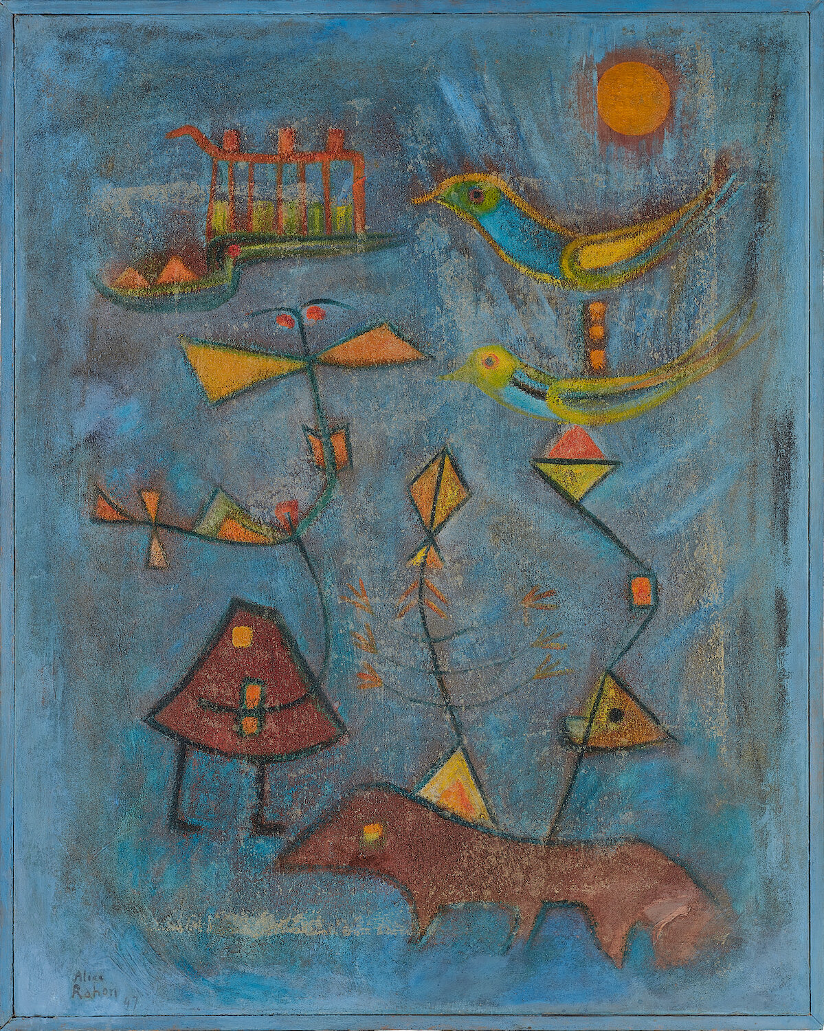  Alice Rahon,  Painting for a Little Ghost Who Couldn’t Learn to Read , 1947, oil and sand on canvas, 35 1/4 x 28 13/16 inches (89.5 x 73.2 cm) 