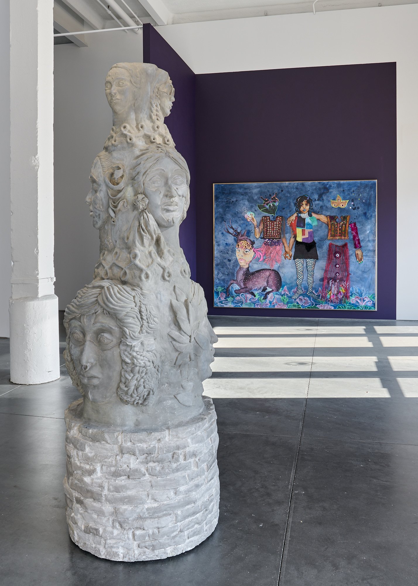  Chitra Ganesh,  Totem , Installation view, Gallery Wendi Norris Offsite Exhibition,  Three Fates , San Francisco, CA, 2022. Photo credit: J. Arnold, Impart Photography 