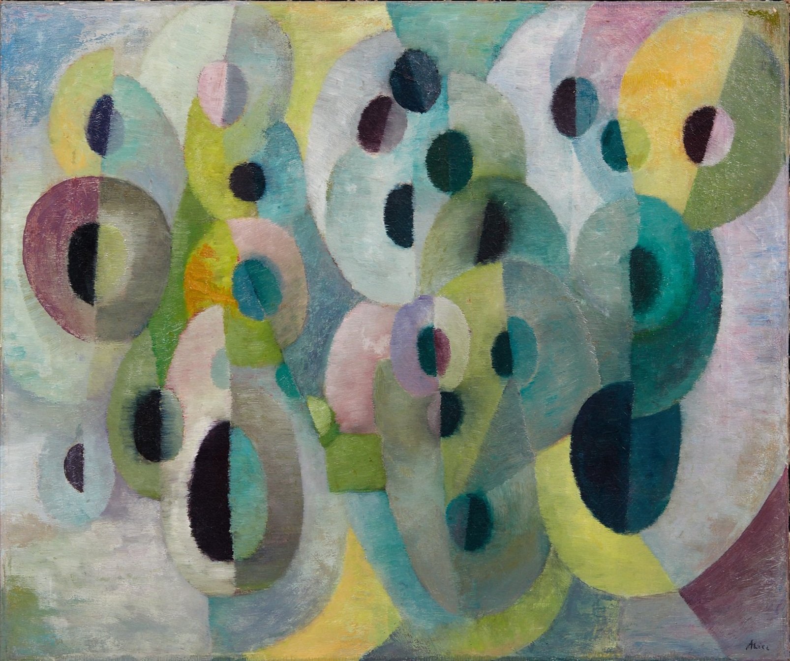  Alice Rahon,  Mémoire de l’eau , 1943, oil on canvas, 18 1/4 x 21 13/16 inches (46.4 x 55.4 cm) 