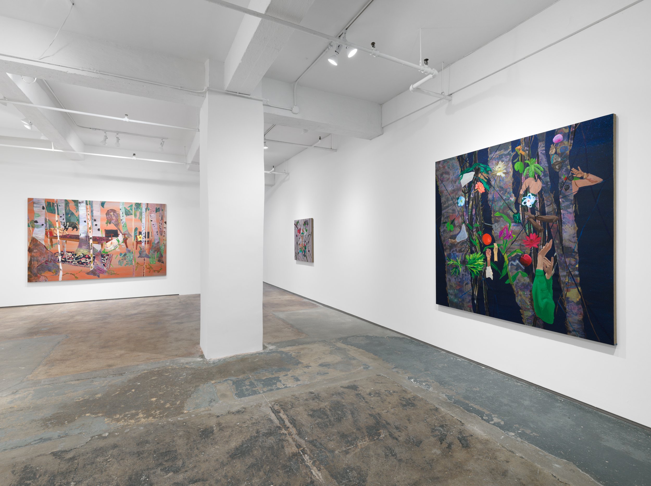   Alice Rahon and Ranu Mukherjee: TIme Warriors , Installation view, Gallery Wendi Norris Offsite, New York, NY, 2023. Photo by Dan Bradica Studio.  