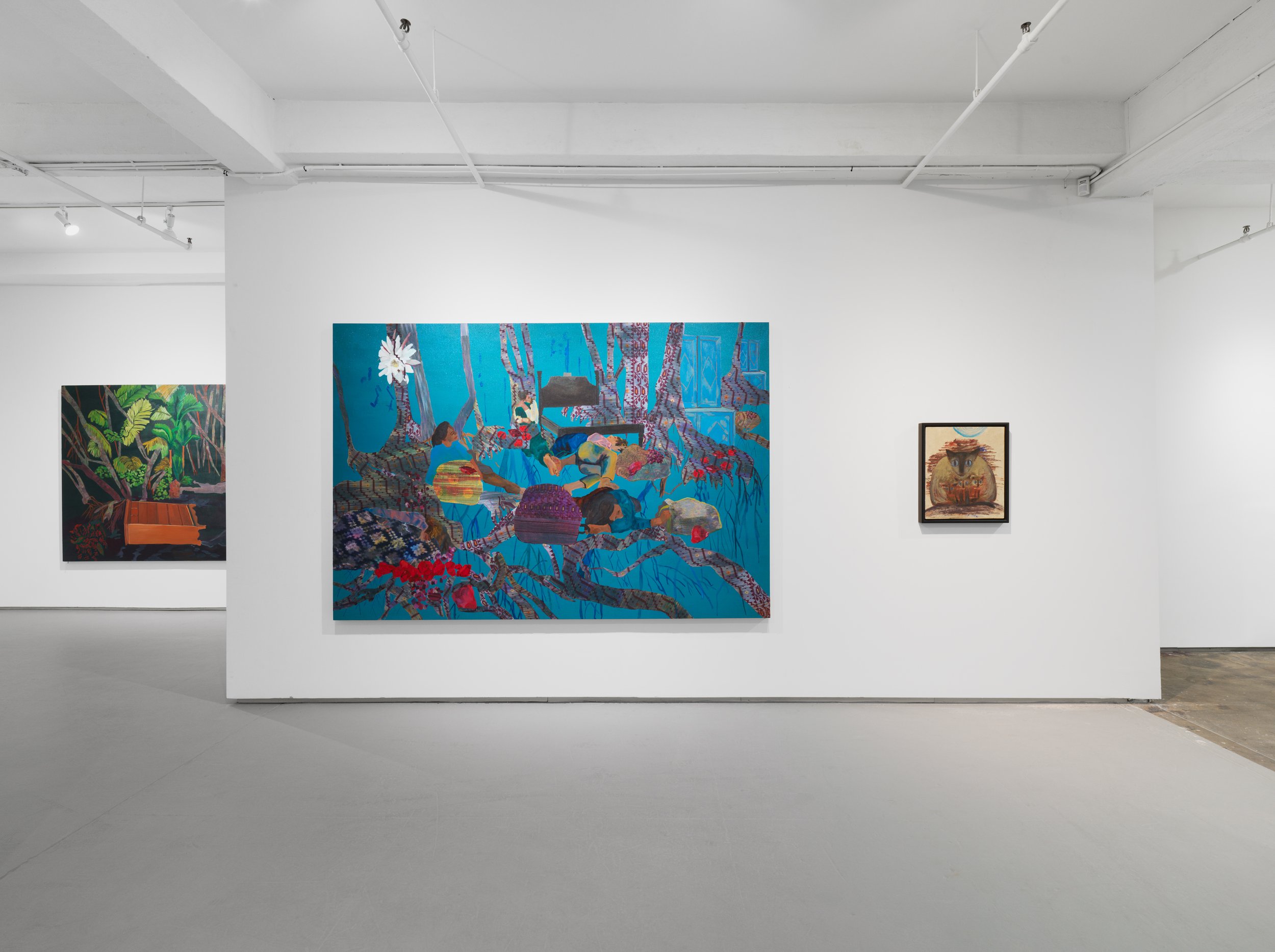  Installation view,  Alice Rahon and Ranu Mukherjee: Time Warriors , Gallery Wendi Norris Offsite, New York, NY, 2023. Photo by Dan Bradica Studio 