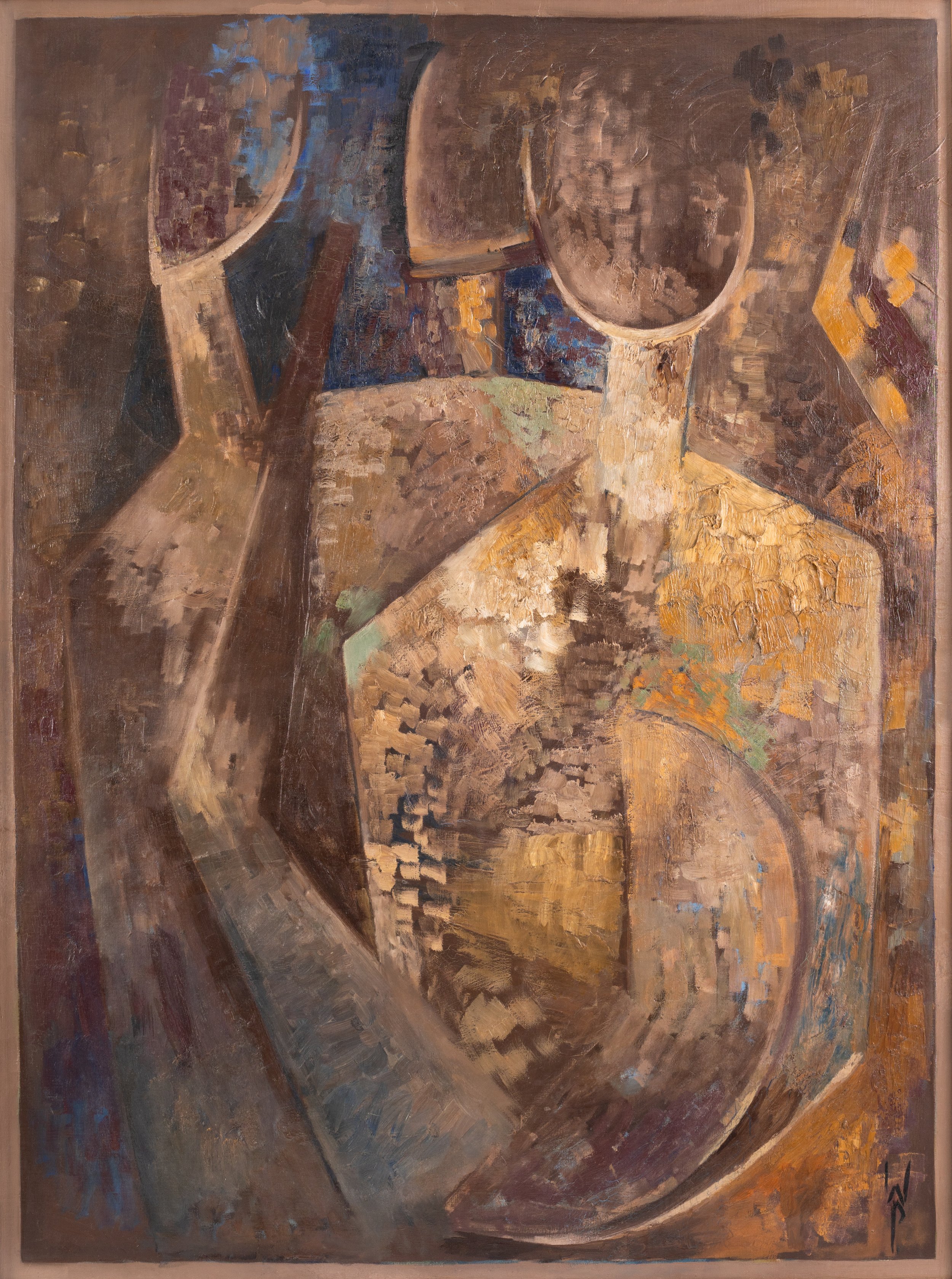  Wolfgang Paalen, Trois figures,  1953, oil on canvas, 51 x 37 in (29 1/2 x 94 cm)&nbsp; 