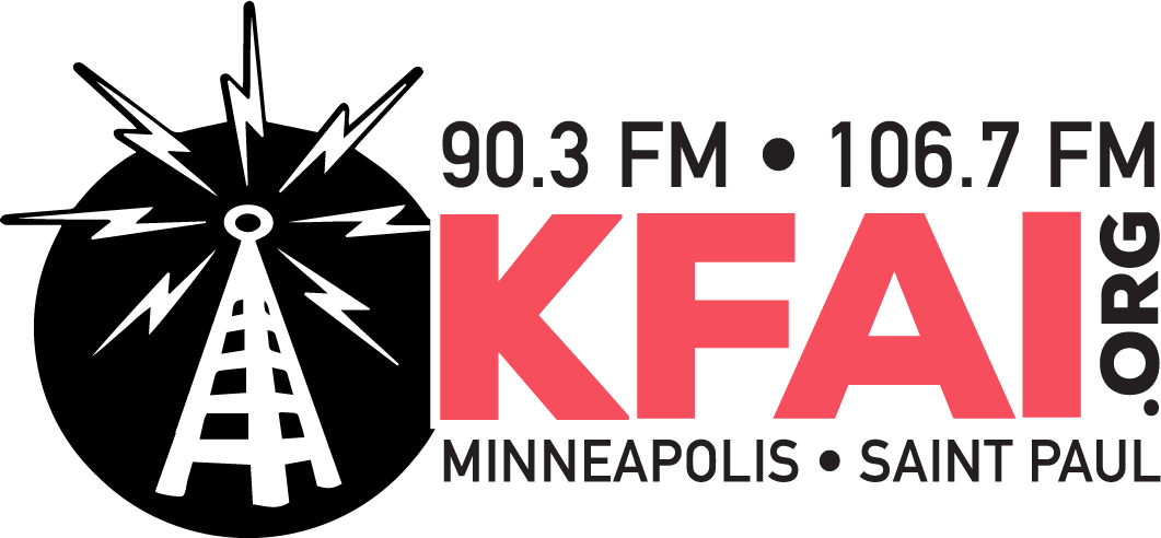 The logo for KFAI Radio.