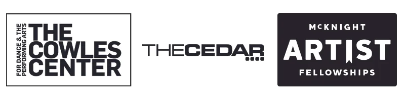 Logos for the Cowles Center for Dance and the Performing arts, The Cedar, and for the McKnigh Artist Fellowships.