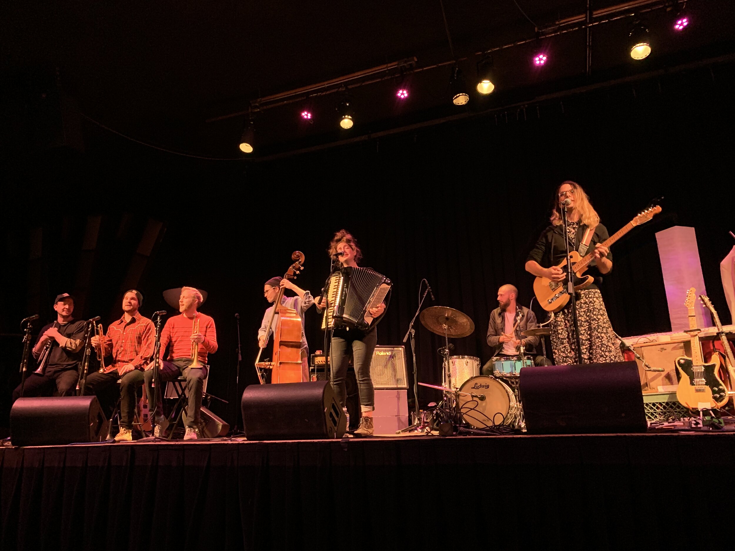 Local accordion-led, orchestral pop septet, Sister Species warms up the stage for Gabe Barnett and Them Rounders' Album Release