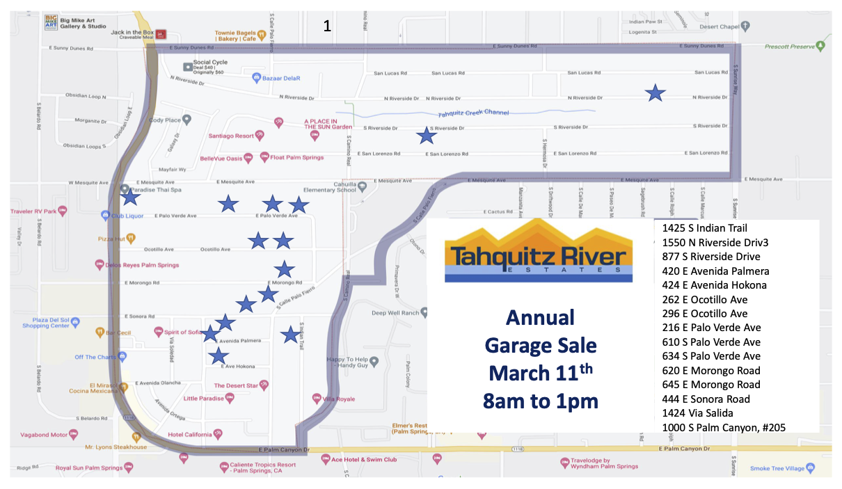Join the TRENO Annual Garage Sale! March 11th! — Tahquitz River